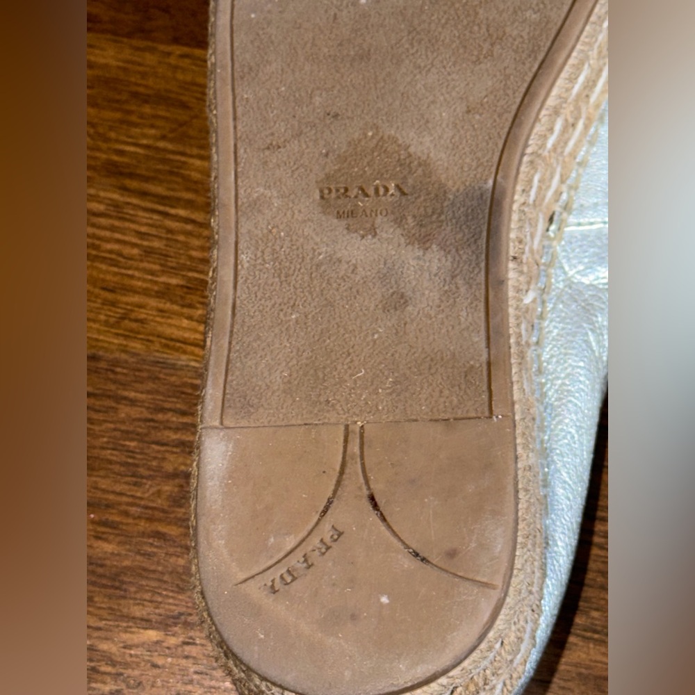 Prada Metallic Silver Espadrilles - Picture 8 of 12